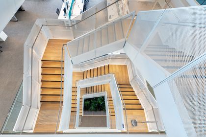 Perforated balustrade creates safe and stylish stairs
