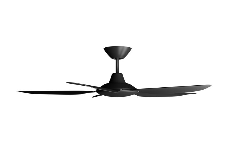 Five Bladed Indoor Outdoor Ceiling Fan Airborne Storm By Aerodc Selector - Airborne Storm Dc Ceiling Fan With Led Light And Remote White 52