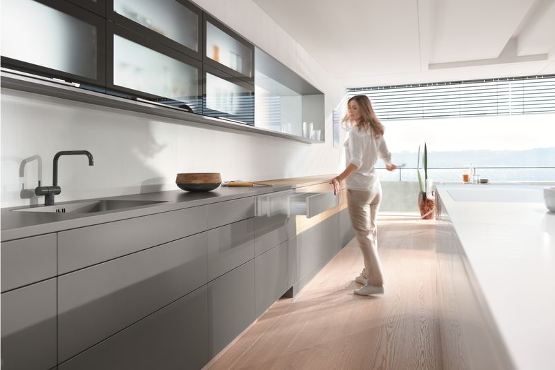 BLUMOTION soft-close technology improves user experiences in the kitchen and throughout the home.