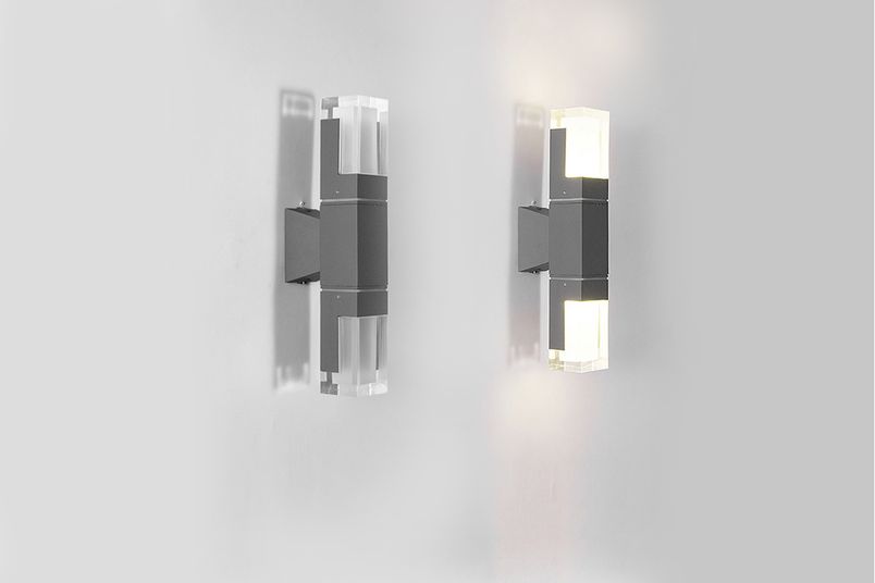 A pair of NIC1 LED wall lights (up-down version) from BoscoLighting.