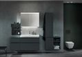 Monochromatic bathrooms featuring matt black tapware remain in the top ten bathroom design trends.